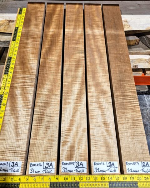 Roasted Flame Maple guitar & bass neck blank