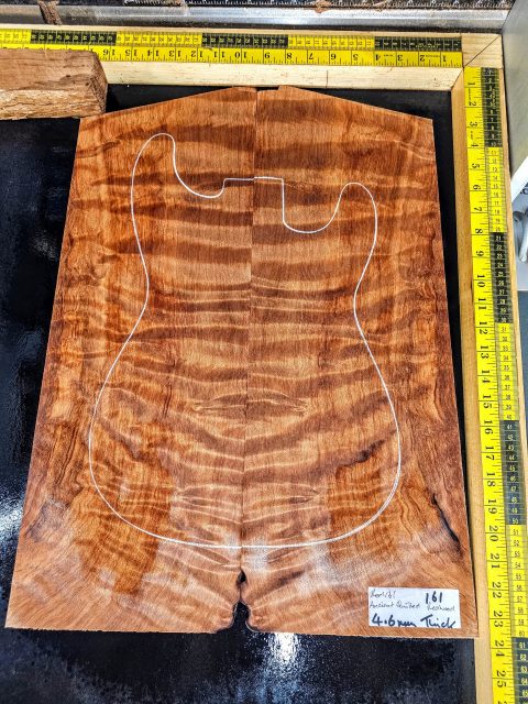 Ancient Quilted Redwood Bookmatched Guitar Top Set
