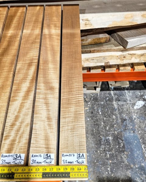 Roasted Flame Maple guitar & bass neck blank