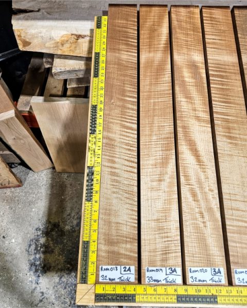 Roasted Flame Maple guitar & bass neck blank