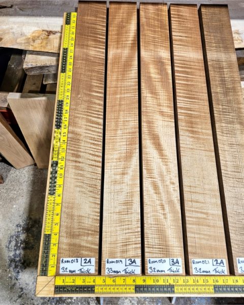 Roasted Flame Maple guitar & bass neck blank