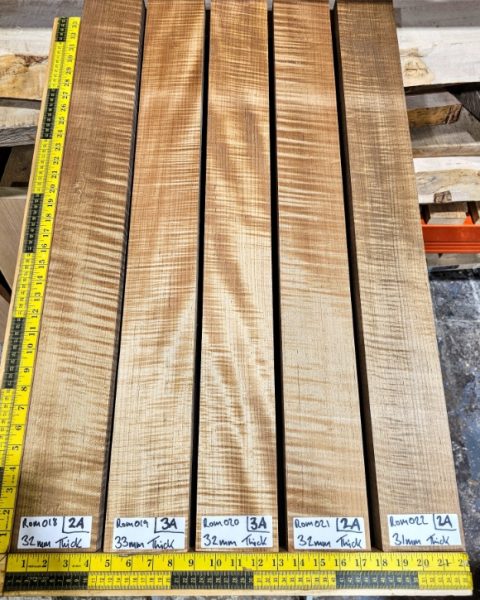 Roasted Flame Maple guitar & bass neck blank