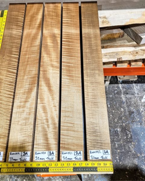 Roasted Flame Maple guitar & bass neck blank