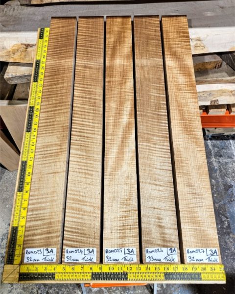 Roasted Flame Maple guitar & bass neck blank
