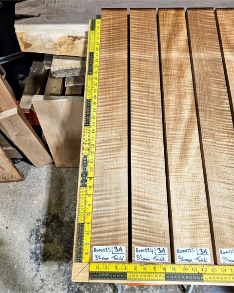 Roasted Flame Maple guitar & bass neck blank