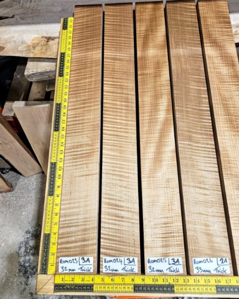Roasted Flame Maple guitar & bass neck blank