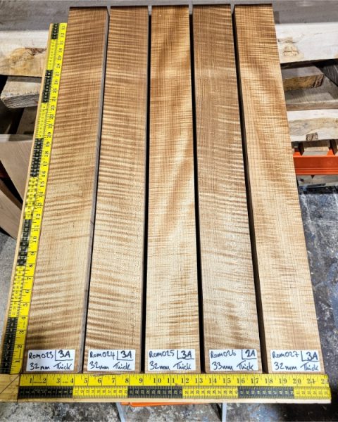 Roasted Flame Maple guitar & bass neck blank