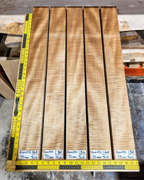 Roasted Flame Maple guitar & bass neck blank
