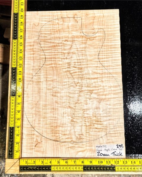 Flame Maple CARVE TOP One Piece Guitar & Bass Top Blank