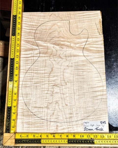 Flame Maple CARVE TOP One Piece Guitar & Bass Top Blank