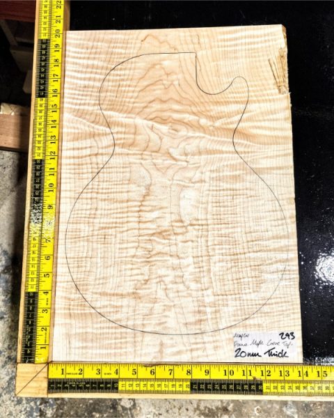 Flame Maple CARVE TOP One Piece Guitar & Bass Top Blank