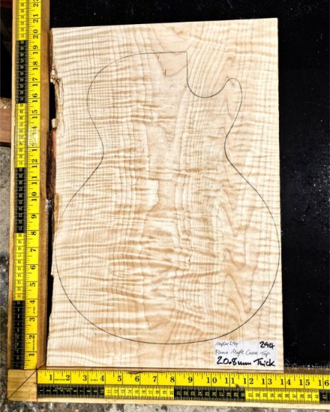 Flame Maple CARVE TOP One Piece Guitar & Bass Top Blank