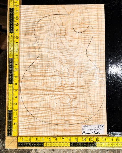Flame Maple CARVE TOP One Piece Guitar & Bass Top Blank
