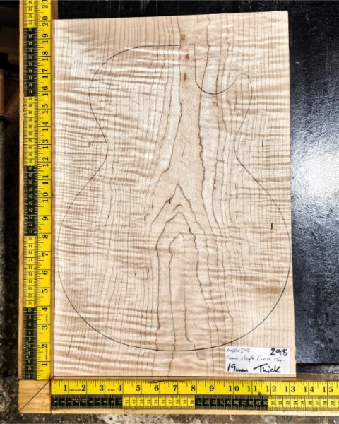 Flame Maple CARVE TOP One Piece Guitar & Bass Top Blank