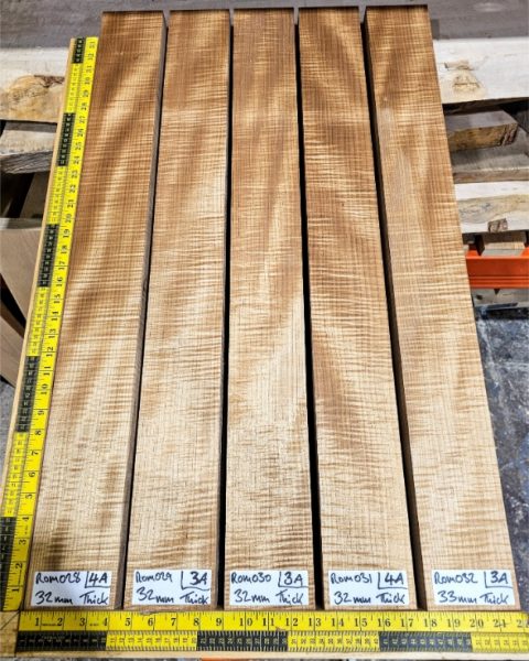 Roasted Flame Maple guitar & bass neck blank