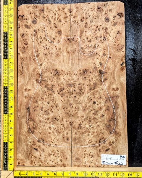 Elm Burl Bookmatched Guitar & Bass Top Set