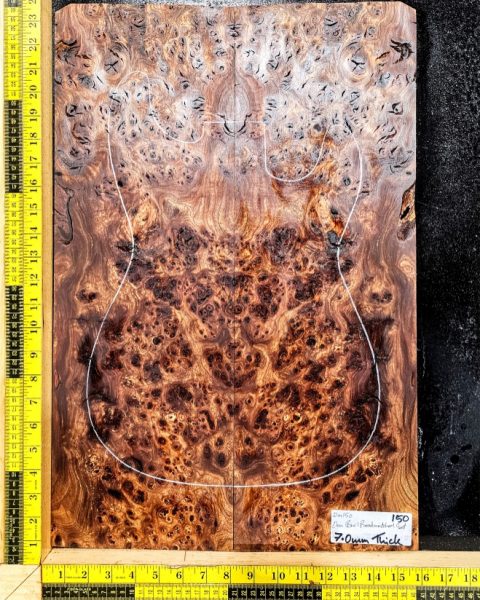 Elm Burl Bookmatched Guitar & Bass Top Set