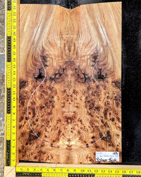 Elm Burl Bookmatched Guitar & Bass Top Set