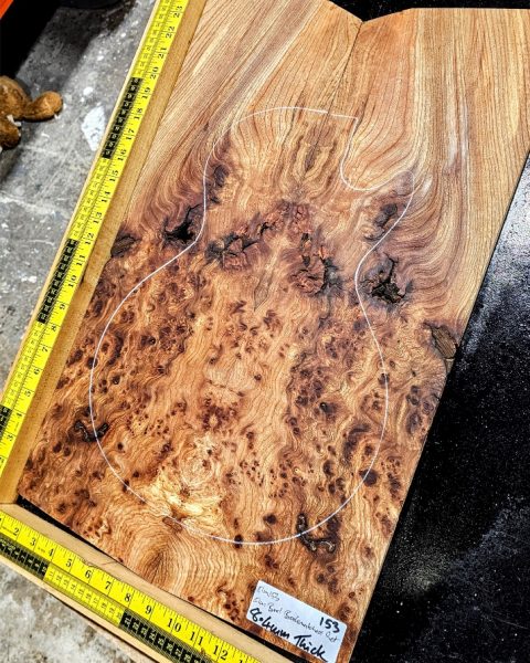 Elm Burl Bookmatched Guitar & Bass Top Set