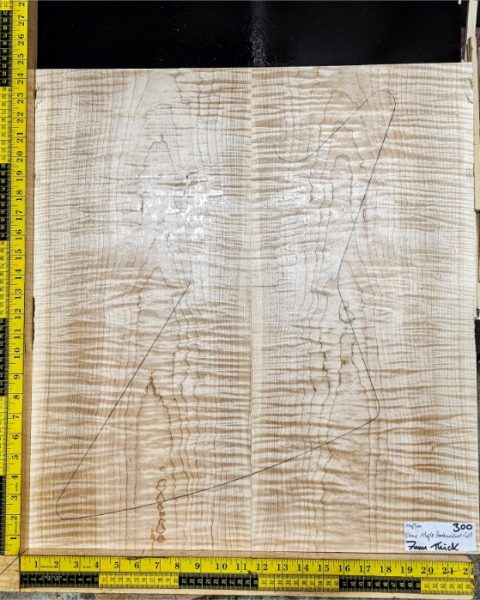 Flame Maple Bookmatched guitar & Bass Top Set