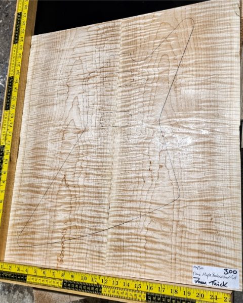 Flame Maple Bookmatched guitar & Bass Top Set