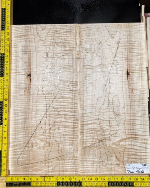 Flame Maple Bookmatched guitar & Bass Top Set