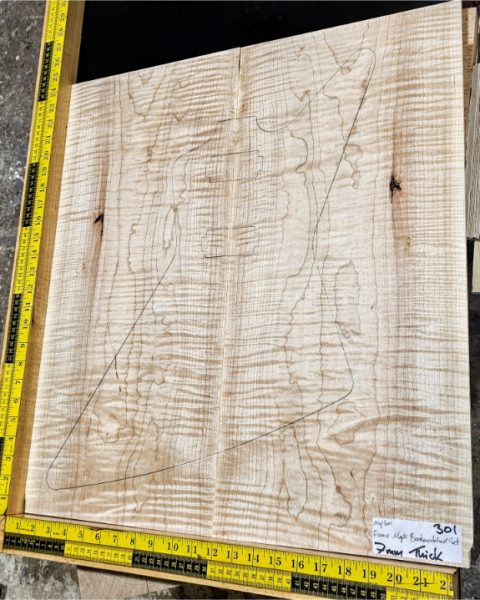 Flame Maple Bookmatched guitar & Bass Top Set