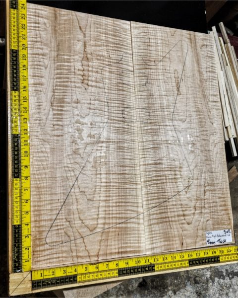 Flame Maple Bookmatched guitar & Bass Top Set