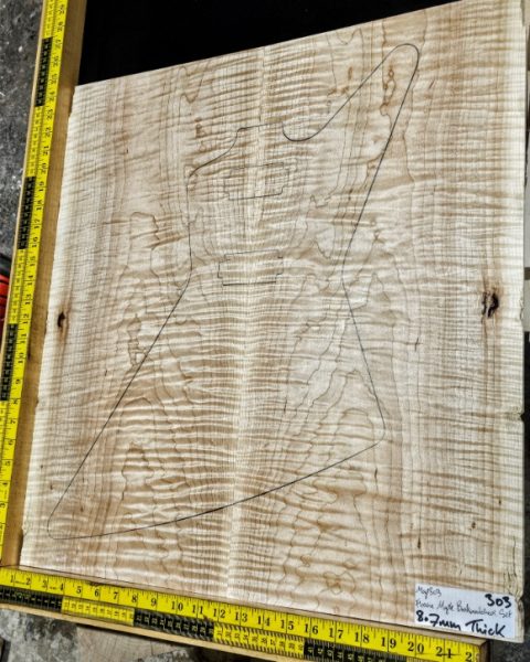 Flame Maple Bookmatched guitar & Bass Top Set