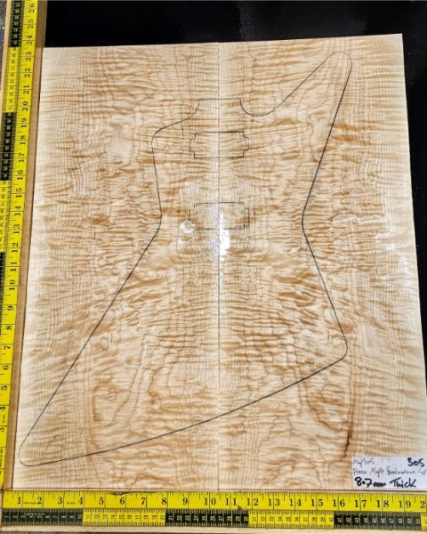 Flame Maple Bookmatched guitar & Bass Top Set