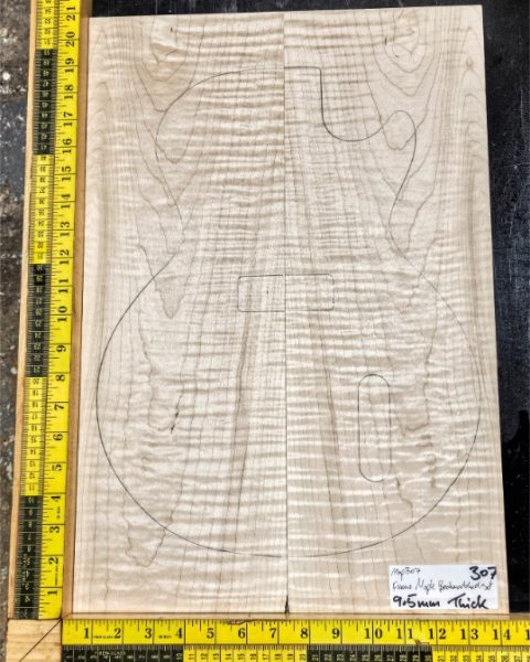 Flame Maple Bookmatched guitar & Bass Top Set
