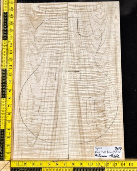 Flame Maple Bookmatched guitar & Bass Top Set