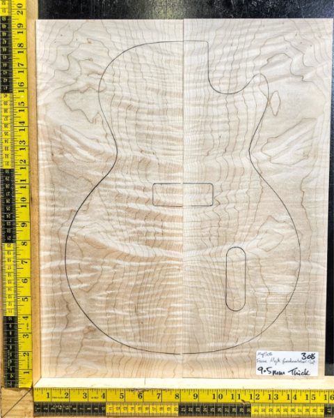 Flame Maple Bookmatched guitar & Bass Top Set