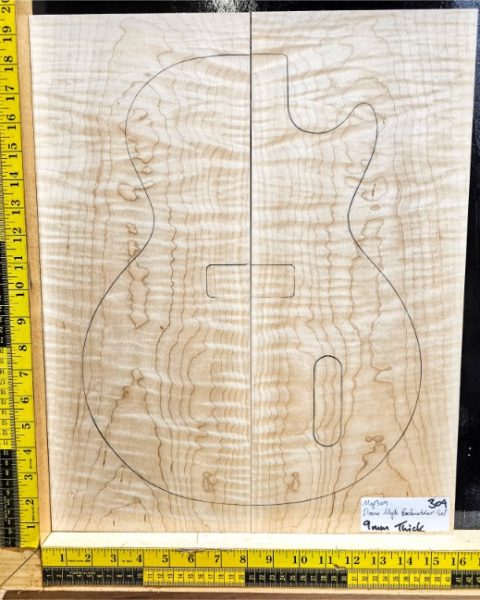 Flame Maple Bookmatched guitar & Bass Top Set