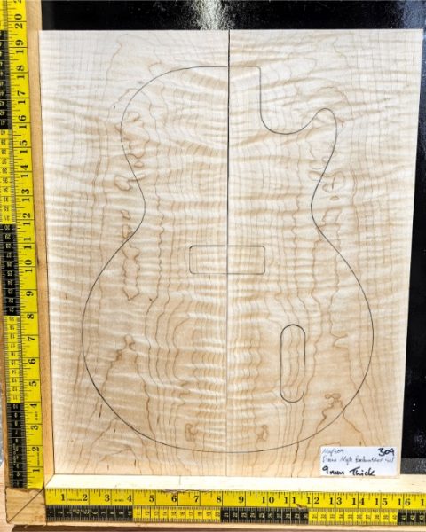 Flame Maple Bookmatched guitar & Bass Top Set