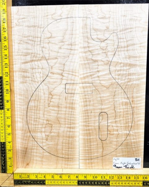 Flame Maple Bookmatched guitar & Bass Top Set