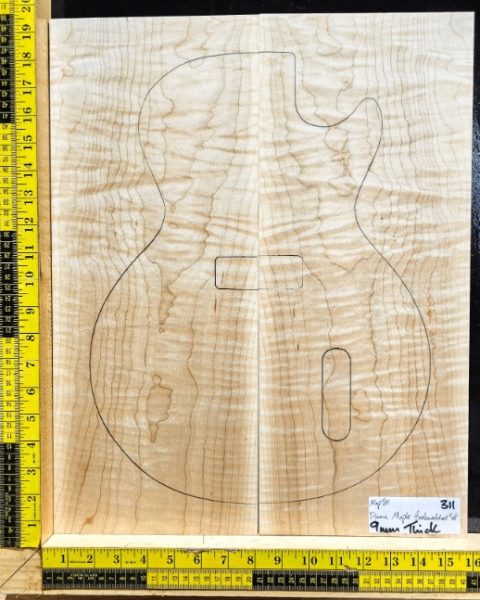 Flame Maple Bookmatched guitar & Bass Top Set