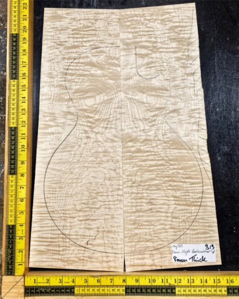 Flame Maple Bookmatched guitar & Bass Top Set