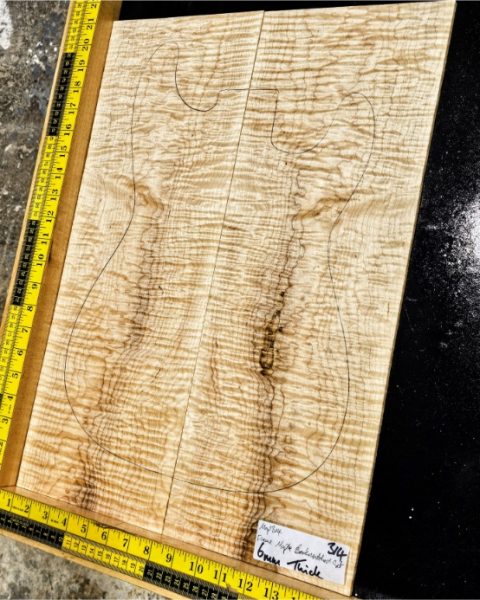 Flame Maple Bookmatched guitar & Bass Top Set