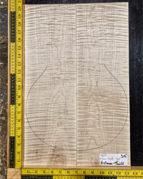 Flame Maple Bookmatched guitar & Bass Top Set
