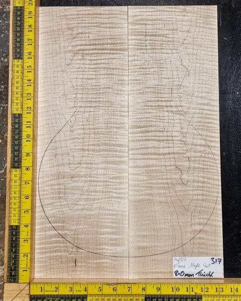 Flame Maple Bookmatched guitar & Bass Top Set