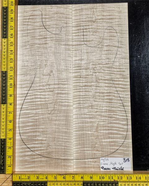 Flame Maple Bookmatched guitar & Bass Top Set