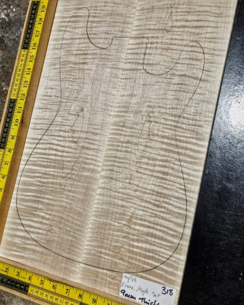 Flame Maple Bookmatched guitar & Bass Top Set