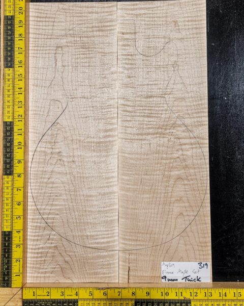 Flame Maple Bookmatched guitar & Bass Top Set