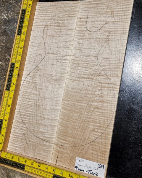 Flame Maple Bookmatched guitar & Bass Top Set