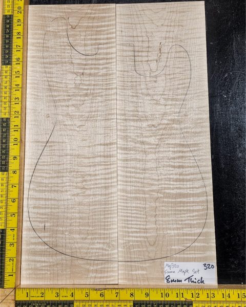Flame Maple Bookmatched guitar & Bass Top Set
