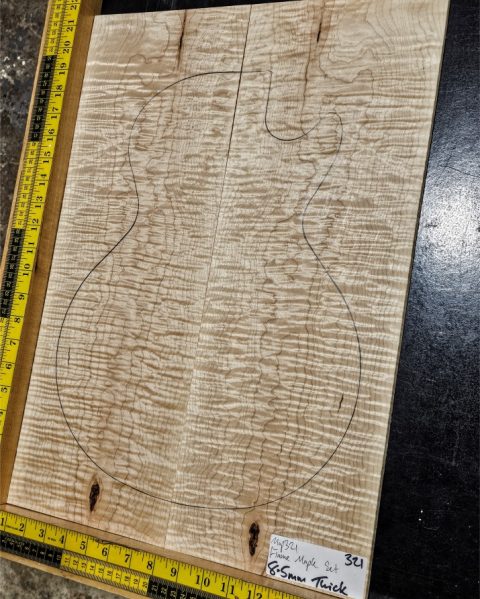 Flame Maple Bookmatched guitar & Bass Top Set