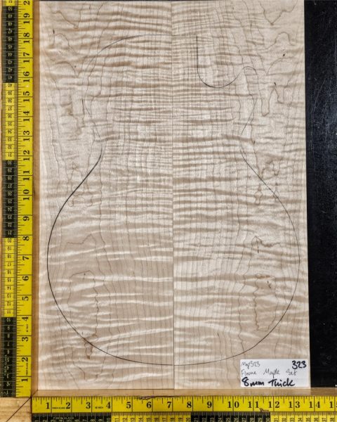 Flame Maple Bookmatched guitar & Bass Top Set
