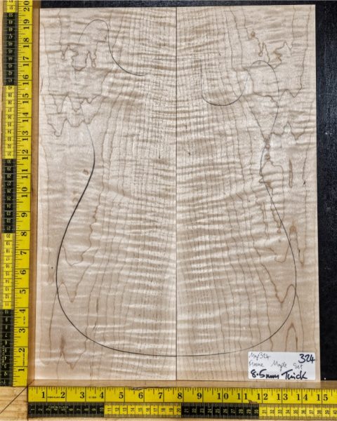 Flame Maple Bookmatched guitar & Bass Top Set