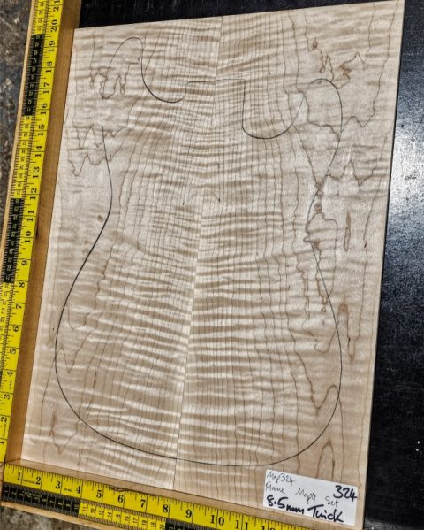 Flame Maple Bookmatched guitar & Bass Top Set